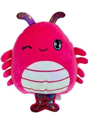 Original Squishmallows 6" Simone Shrimp Shimmery‎ Pink Winking Scented